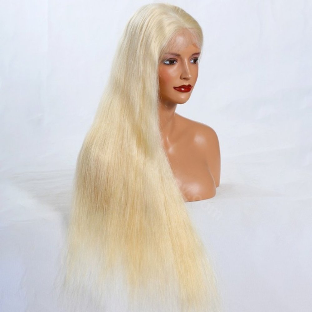 28" -100% Human Hair "TRANSPARENT" Blonde Lace Wig